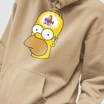 Blusa Moletom Genuine Grit Masculino Estampado Algodão 30.1 Homer Simpson Head Monkey