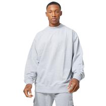 Blusa Moletom Gola Alta Masculino Para o inverno Oversized Cinza Blusa Moletom Gola Alta Masculino Para o inverno Oversized Cinza