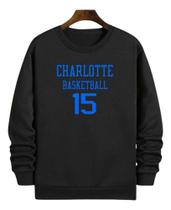 Blusa Moletom Gola Basquete Charlotte Basketball Número 1 Blusa Moletom Gola Basquete Charlotte Basketball Número 1