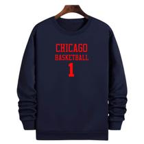 Blusa Moletom Gola Basquete Chicago Basketball número 1 Blusa Moletom Gola Basquete Chicago Basketball número 1