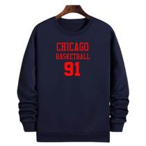 Blusa Moletom Gola Basquete Chicago Basketball número 91 Blusa Moletom Gola Basquete Chicago Basketball número 91