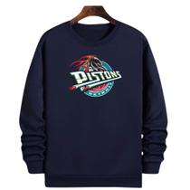 Blusa Moletom Gola Basquete Detroit Pistonss Retro Basketball