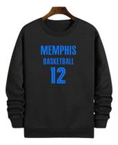 Blusa Moletom Gola Basquete Memphis Basketball Número 12 Blusa Moletom Gola Basquete Memphis Basketball Número 12