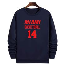 Blusa Moletom Gola Basquete Miami Basketball número 14 Blusa Moletom Gola Basquete Miami Basketball número 14