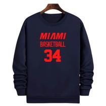 Blusa Moletom Gola Basquete Miami Basketball número 34 Blusa Moletom Gola Basquete Miami Basketball número 34