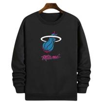 Blusa Moletom Gola Basquete Miami Heatt Retro Basketball
