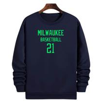 Blusa Moletom Gola Basquete Milwaukee Basketball número 21 Blusa Moletom Gola Basquete Milwaukee Basketball número 21