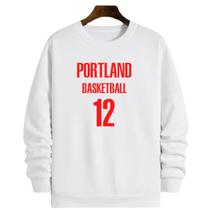 Blusa Moletom Gola Basquete PortlandBasketball número 12 Blusa Moletom Gola Basquete PortlandBasketball número 12