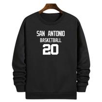 Blusa Moletom Gola Basquete San Antonio Basketball número 20 Blusa Moletom Gola Basquete San Antonio Basketball número 20