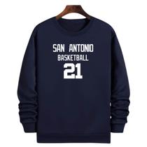 Blusa Moletom Gola Basquete San Antonio Basketball número 21 Blusa Moletom Gola Basquete San Antonio Basketball número 21