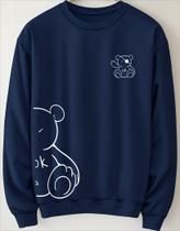 Blusa Moletom Gola Careca Capuz Bolso Desenho Ursinho Pirata