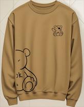 Blusa Moletom Gola Careca Capuz Bolso Desenho Ursinho Pirata