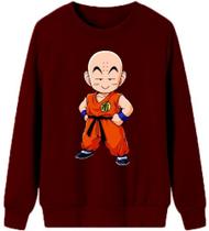 Blusa Moletom Gola Careca Casual Flanelado Dragon Ball Kuririn Blusa Moletom Gola Careca Casual Flanelado Dragon Ball Kuririn