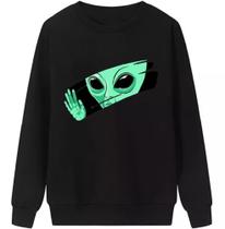 Blusa Moletom Gola Careca Masculino Et Alien Vidro Mão Swag