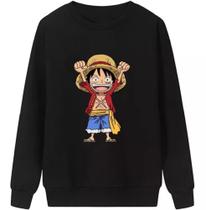 Blusa Moletom Gola Careca Masculino One Piece Donkey Luffy