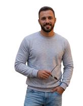 Blusa Moletom Gola Careca Masculino Sem Capuz Liso Premium