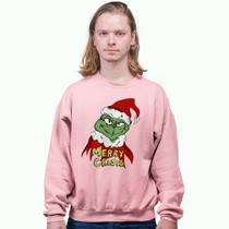 Blusa Moletom Gola Careca The Grinch Merry Crisis Natal