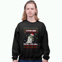 Blusa Moletom Gola Careca Yoda Natalino Christmas Natal