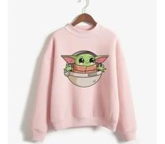 Blusa Moletom Gola Redonda Unissex Baby Yoda Fofo Blusa Moletom Gola Redonda Unissex Baby Yoda Fofo