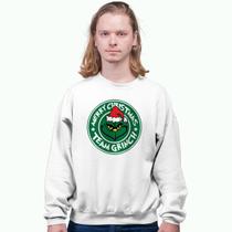 Blusa Moletom Gola Starbucks Merry Christmas Team Grinch Natal