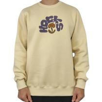 Blusa moletom hocks gola careca planta - areia