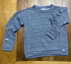Blusa moletom infantil 1+1 Azul TAM. 10