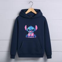 Blusa Moletom Infantil Canguru Lilo Stitch Bebê Menino Menina Agasalho