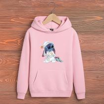 Blusa Moletom Infantil Canguru Lilo Stitch Soneca Menino Menina Agasalho