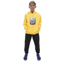 Blusa Moletom Infantil Com Capuz Bolso Premium Calça Lisa Ajustavel Toque Macio Conforto Flanelado