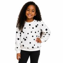 Blusa Moletom Infantil Menina Tamanhos 4 a 10 com estampa poá Inverno Quentinha Flanelada Marca Rovitex Qualidade