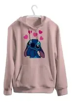 Blusa Moletom Inverno Coração Casaco Feminino Rosa Claro Blusa Moletom Inverno Coração Casaco Feminino Rosa Claro