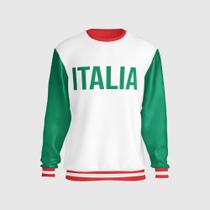 Blusa Moletom Italia Time de Futebol Copa Esporte Masculino Blusa Moletom Italia Time de Futebol Copa Esporte Masculino