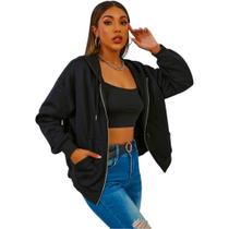 Blusa Moletom Jaqueta ABERTO ZÍPER Feminina Flanelado Frio Blusão Corrida Academia Yoga 855 Blusa Moletom Jaqueta ABERTO ZÍPER Feminina Flanelado Frio Blusão Corrida Academia Yoga 855