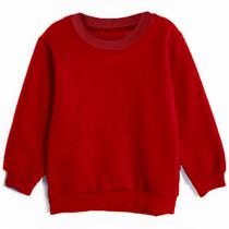 Blusa Moletom Juvenil Flanelado Punho Basico Vermelho Estilo Casual uniforme escolar dia a dia inverno infantil 100 algodão. 10 a 16 Menino e Menina