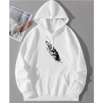 Blusa Moletom Leão Pena Algodão Masculino e Feminino Canguru Flanelado Unissex Blusa Moletom Leão Pena Algodão Masculino e Feminino Canguru Flanelado Unissex