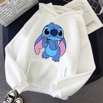 Blusa Moletom Lilo & Stitch Coala Fofo Desenho Blusa Feminina Casaco de Frio com Bolso e capuz