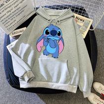 Blusa Moletom Lilo & Stitch Coala Fofo Desenho Blusa Feminina Casaco de Frio com Bolso e capuz