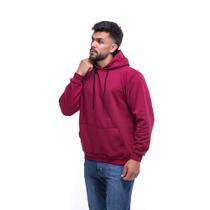 Blusa Moletom Liso Canguru Com Capuz Bolso Masculino
