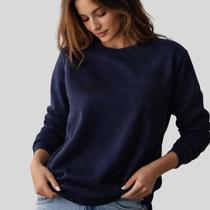 Blusa Moletom Liso Feminino Algodão De Frio Sem Capuz Premium