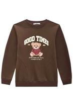 Blusa Moletom Marrom Good Times Menina Lilimoon