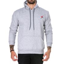 Blusa Moletom Masculina Bolso Canguru Capuz Logo Confortável