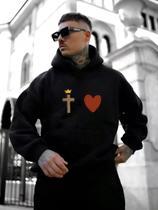 Blusa Moletom Masculina Canguru Jesus E Amor