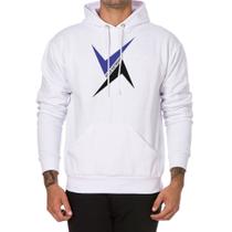Blusa Moletom Masculina Flanelada Estampada Polo Blu com Bolso e Capuz do P ao G1