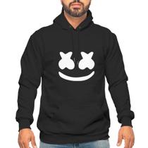 Blusa Moletom Masculina Preto Marshmello Com Capuz