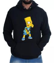 Blusa Moletom Masculino Canguru Bart Estilingue Simpsons