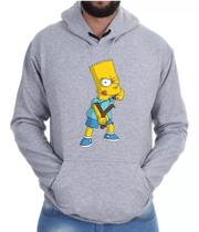 Blusa Moletom Masculino Canguru Bart Estilingue Simpsons