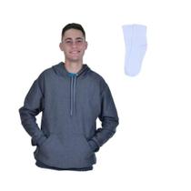 Blusa Moletom Masculino Canguru Capuz Liso Com Bolso Blusa Moletom Masculino Canguru Capuz Liso Com Bolso