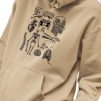 Blusa Moletom Masculino Estampado Anatomia Humana em Algodão Fio 30.1 Penteado