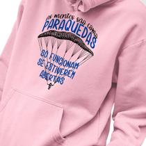 Blusa Moletom Masculino Estampado Mentes São Como Paraquedas em Algodão Fio 30.1 Penteado