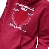 Blusa Moletom Masculino Estampado Qualificado Para Reanima-lo em Algodão Fio 30.1 Penteado